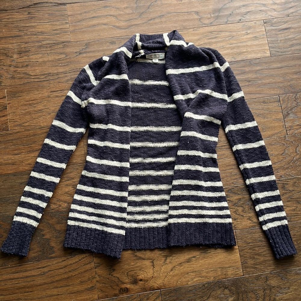Navy Blue & white/cream stripe sweater